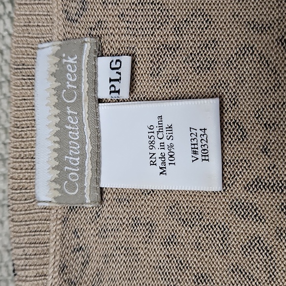 Coldwater Creek 100% Silk Cardigan Women's Petite Large Leopard Print Sweater - Picture 3 of 8